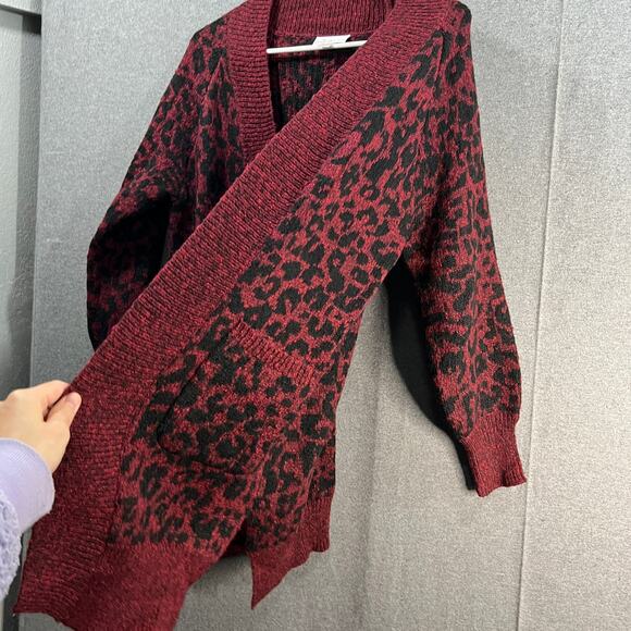 Belle by Kim Gravel Intarsia Animal Cardigan with Po Rumba Red Size XS - Picture 8 of 10